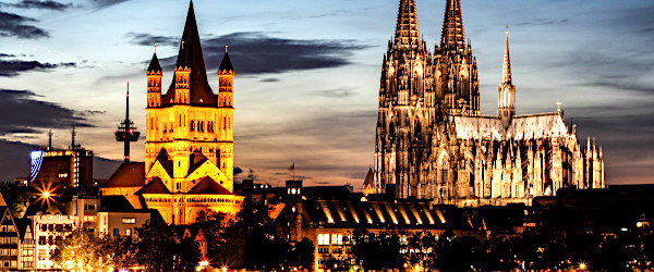 Cologne Skyline At Night Cologne Skyline At Night